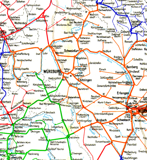 Streckenübersicht Unterfranken : www.eisenbahnarchiv.de